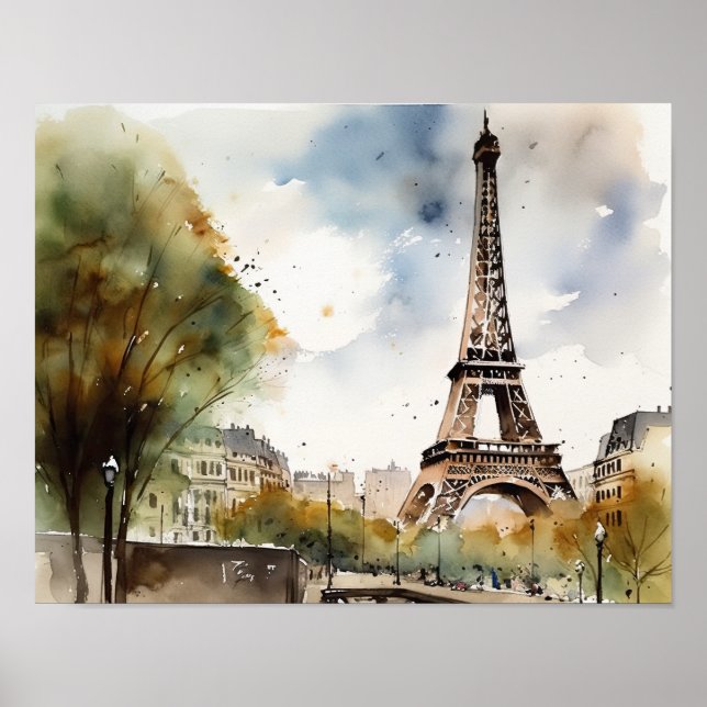 Eiffel Tower Paris Frankreich Art Print Poster (Vorne)