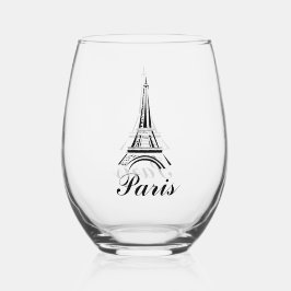 Eiffel Tower Paris Frankreich Design Weinglas Ohne Stiel