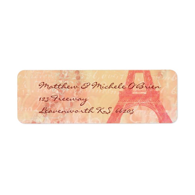 Eiffel Tower Paris Frankreich Designer-Label (Vorne)