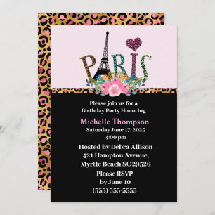 Eiffel Tower Paris Frankreich Einladung zum Geburt
