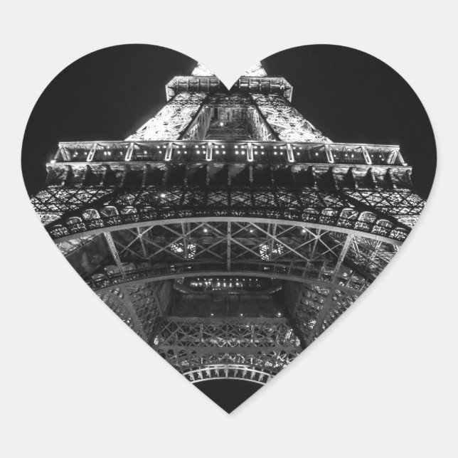 Eiffel Tower Paris Frankreich Herz-Aufkleber (Vorderseite)