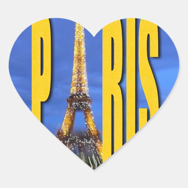 Eiffel Tower Paris Frankreich Herz-Aufkleber (Vorderseite)
