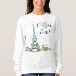 Eiffel Tower Paris Frankreich Ink Sketch Liebe Pa Sweatshirt