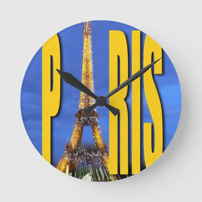 Eiffel Tower Paris Frankreich Runde Wanduhr (Vorderseite)