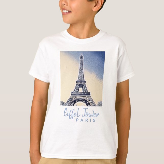 Eiffel Tower Paris Frankreich Sehenswürdigkeit T-Shirt (Vorderseite)