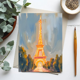 Eiffel Tower Paris Frankreich Wasserfarbe Postkarte