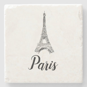 Eiffel Tower Paris Illustration Steinuntersetzer