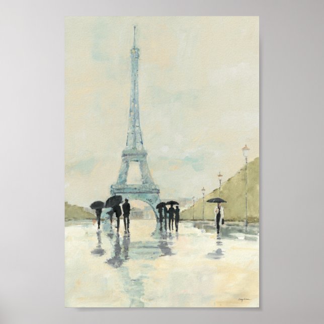 Eiffel Tower | Paris im Regen Poster (Vorne)