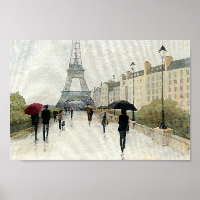 Eiffel Tower | Paris im Regen Poster (Vorne)