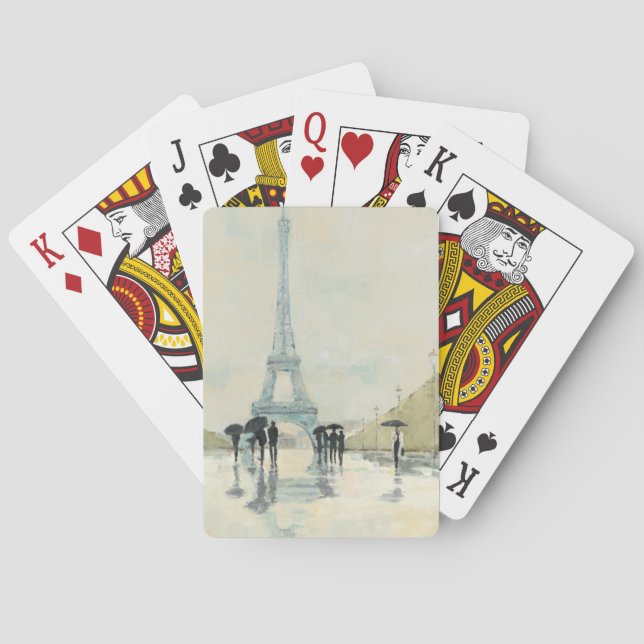 Eiffel Tower | Paris im Regen Spielkarten (Rückseite)