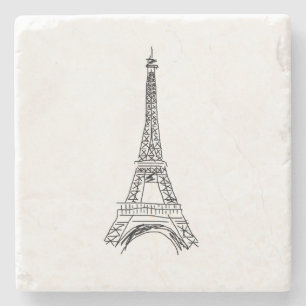 Eiffel Tower Paris Marble Stone Untersetzer