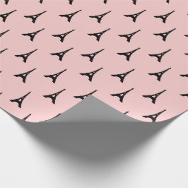 Eiffel Tower Paris Pastel Lilac Blush Pink Black Geschenkpapier