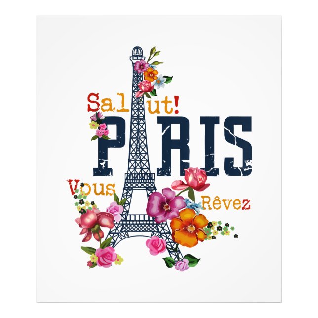 Eiffel Tower Paris Shirt Salut Frische Pasta mache Fotodruck (Vorne)