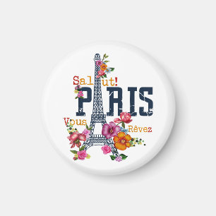 Eiffel Tower Paris Shirt Salut Frische Pasta mache Magnet