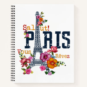 Eiffel Tower Paris Shirt Salut Frische Pasta mache Notizbuch