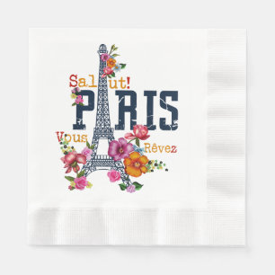 Eiffel Tower Paris Shirt Salut Frische Pasta mache Serviette