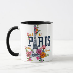 Eiffel Tower Paris Shirt Salut Frische Pasta mache Tasse