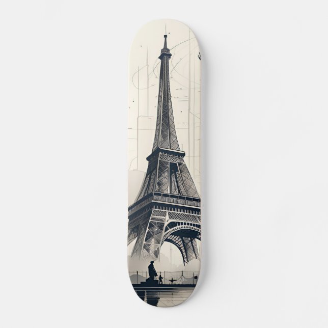 Eiffel Tower Paris Skateboard (Vorderseite)