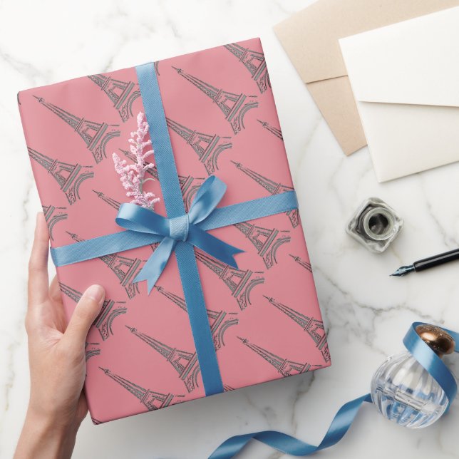 Eiffel Tower Paris Theme Party Wrapping Paper Geschenkpapier (Schenken)