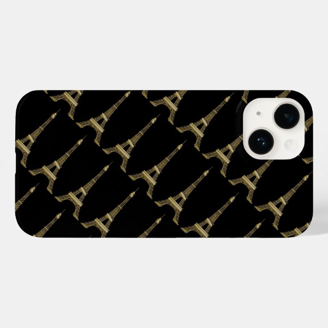 Eiffel Tower Paris Themed Black Case-Mate iPhone C Case-Mate iPhone Hülle (Rückseite (Horizontal))