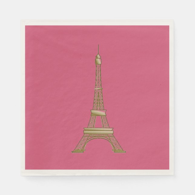 Eiffel Tower Paris Themed Partys Paper Napkins Serviette (Vorderseite)