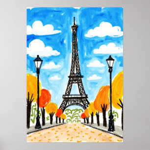 Eiffel Tower Paris Travel Poster