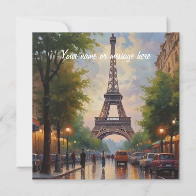 Eiffel Tower Paris Travel Vintage Retro Art Name (Vorderseite)