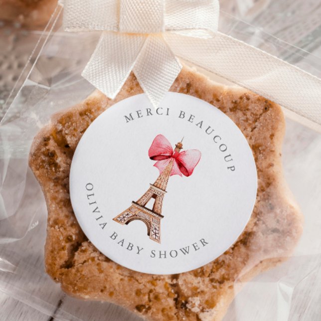 Eiffel Tower Paris Vielen Dank Runder Aufkleber (Von Creator hochgeladen)