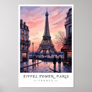 Eiffel Tower Paris Wall Art, Romantic France Poster