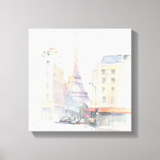 Eiffel Tower | Paris Watercolor Leinwanddruck (Vorderseite)