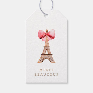 Eiffel Tower Paris Watercolor Merci Vielen Dank Geschenkanhänger
