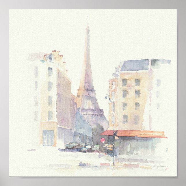 Eiffel Tower | Paris Watercolor Poster (Vorne)