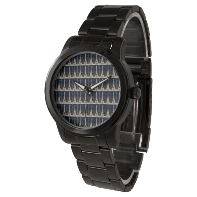 Eiffel Tower Pattern Armbanduhr (Schrägansicht)