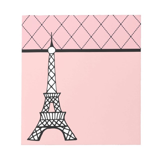 Eiffel Tower Pink Paris Notepad Geschenk Notizblock (Vorderseite)