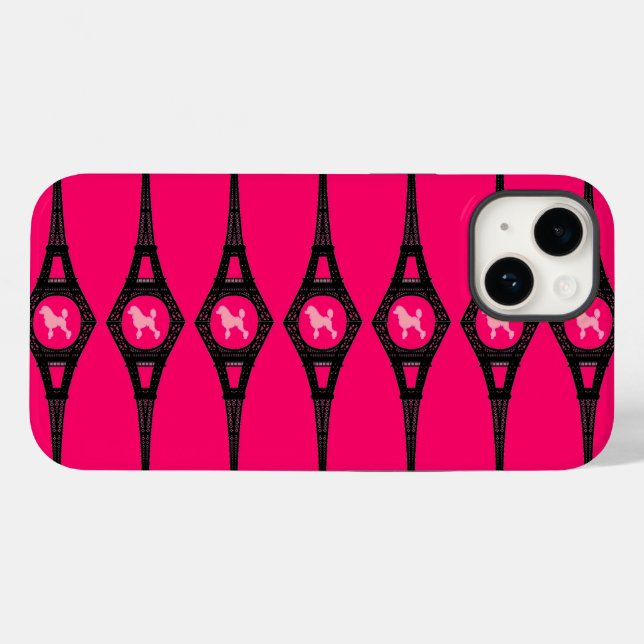 Eiffel Tower Poodle Case-Mate iPhone Hülle (Rückseite (Horizontal))
