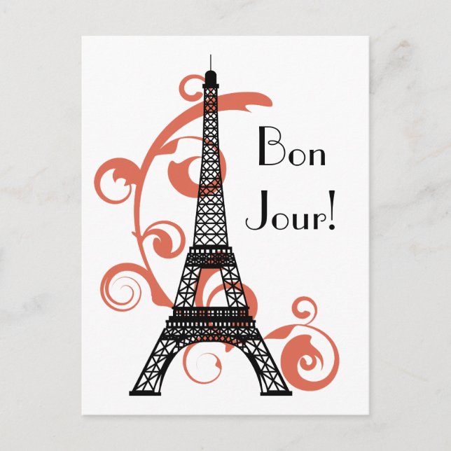 Eiffel Tower Postcard Postkarte (Vorderseite)