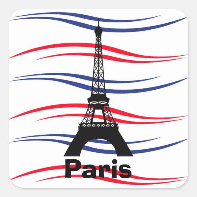 Eiffel Tower Quadratischer Aufkleber (Vorderseite)