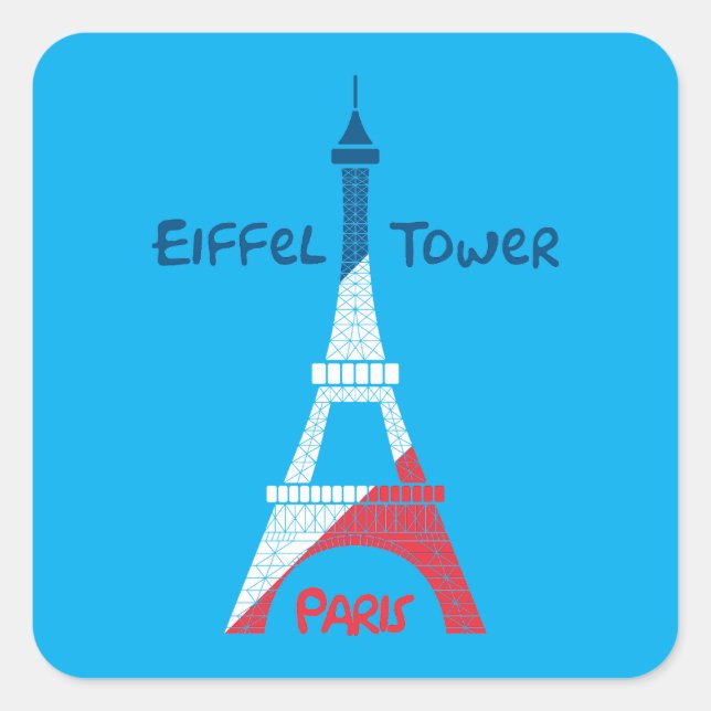 Eiffel Tower Quadratischer Aufkleber (Vorderseite)