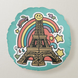 Eiffel Tower Rundes Kissen