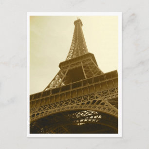 Eiffel Tower Sepia Postcard Postkarte