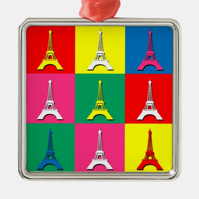 Eiffel Tower Silbernes Ornament (Vorne)
