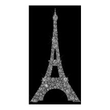 Eiffel Tower Silver Gray Swarovski Crystals Paris