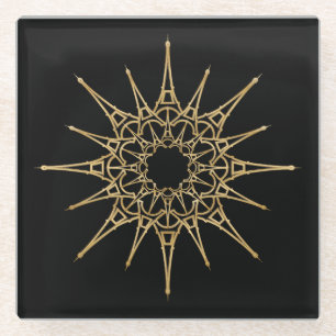 Eiffel Tower Star Pattern Glasuntersetzer
