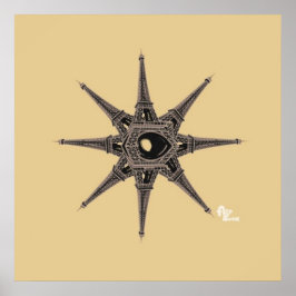 Eiffel Tower Star Poster