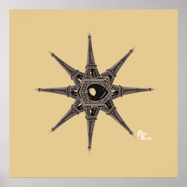 Eiffel Tower Star Poster (Vorne)