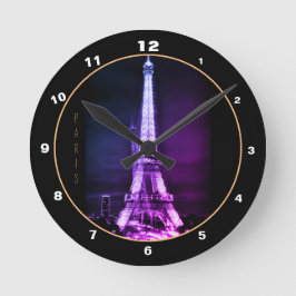 Eiffel Tower & Surreal Paris Art/Liebe Frankreich  Runde Wanduhr