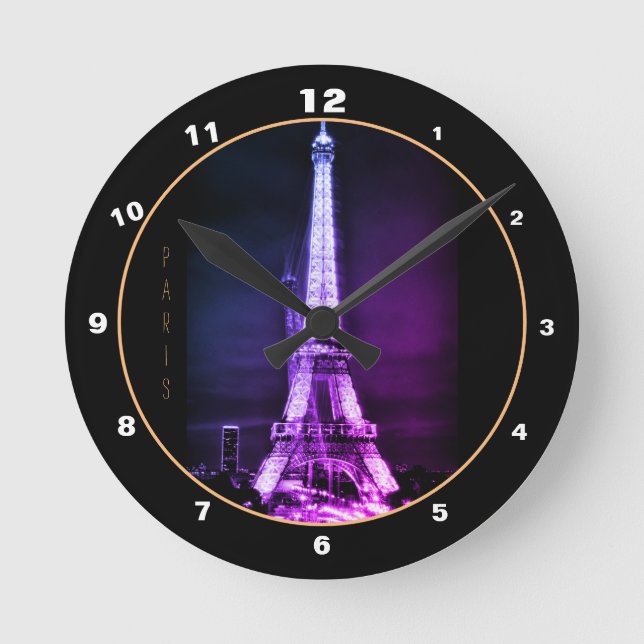 Eiffel Tower & Surreal Paris Art/Liebe Frankreich  Runde Wanduhr (Vorderseite)