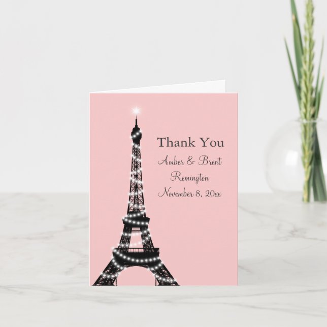 Eiffel Tower Twinkles Thank You Card Dankeskarte (Vorderseite)