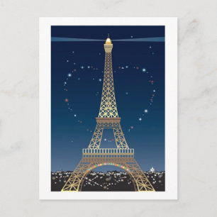 Eiffel Tower Valentine Postkarte