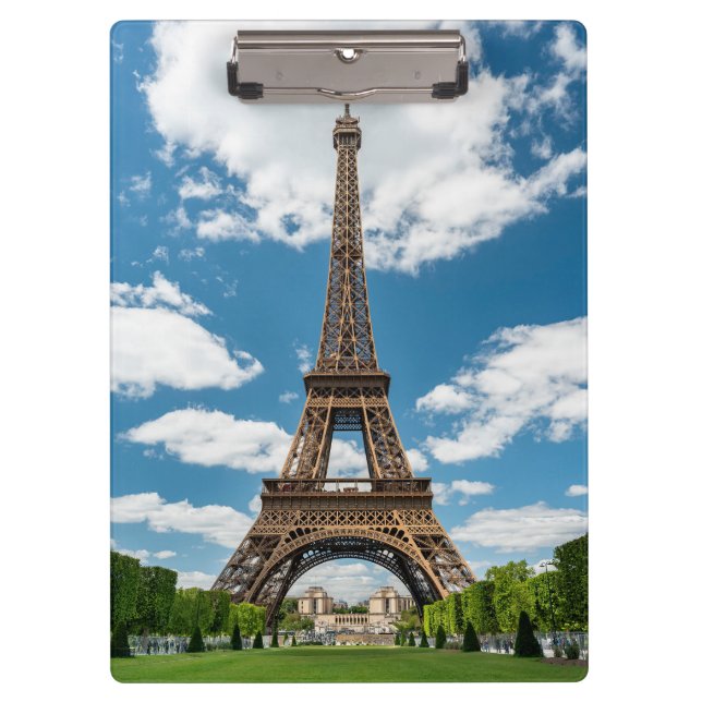 Eiffel Tower View from Champ de Mars Public Park Klemmbrett (Vorderseite)